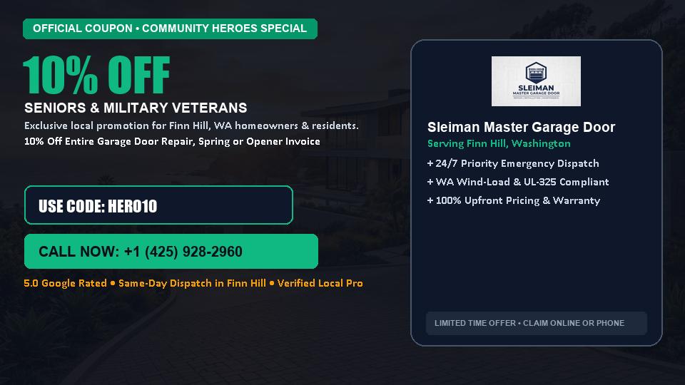 Sleiman Master Garage Door 10% OFF Seniors & Military Veterans in Finn Hill, WA